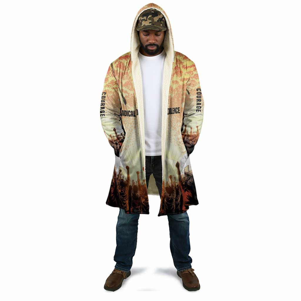 Bayard Rustin Cloak with Radical Nonviolence Design Protest Crowd and Courage Civil Rights Tribute - African Pride