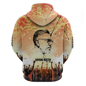 Bayard Rustin Hoodie with Radical Nonviolence Design Protest Crowd and Courage Civil Rights Tribute - African Pride