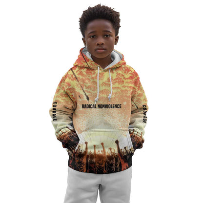 Bayard Rustin Kid Hoodie with Radical Nonviolence Design Protest Crowd and Courage Civil Rights Tribute - African Pride