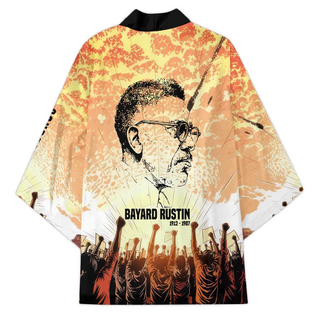 Bayard Rustin Kimono with Radical Nonviolence Design Protest Crowd and Courage Civil Rights Tribute - African Pride