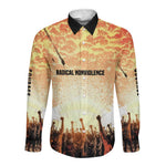 Bayard Rustin Long Sleeve Button Shirt with Radical Nonviolence Design Protest Crowd and Courage Civil Rights Tribute - African Pride