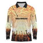 Bayard Rustin Long Sleeve Polo Shirt with Radical Nonviolence Design Protest Crowd and Courage Civil Rights Tribute - African Pride