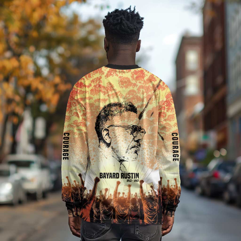 Bayard Rustin Long Sleeve Shirt with Radical Nonviolence Design Protest Crowd and Courage Civil Rights Tribute - African Pride