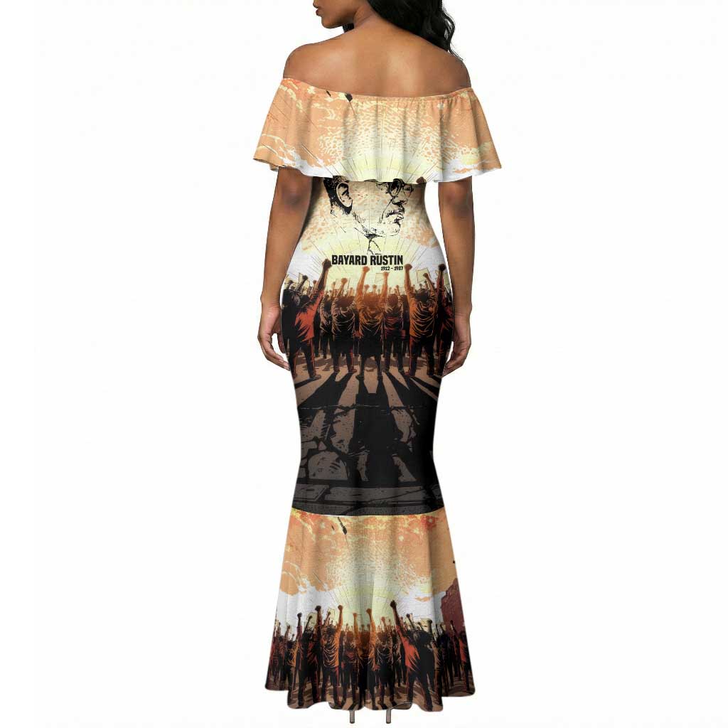 Bayard Rustin Mermaid Dress with Radical Nonviolence Design Protest Crowd and Courage Civil Rights Tribute - African Pride