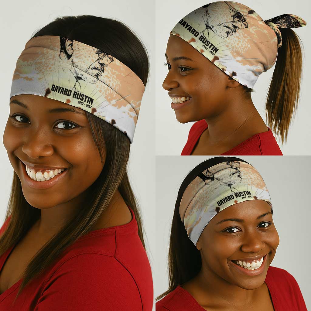 Bayard Rustin Neck Gaiter with Radical Nonviolence Design Protest Crowd and Courage Civil Rights Tribute - African Pride