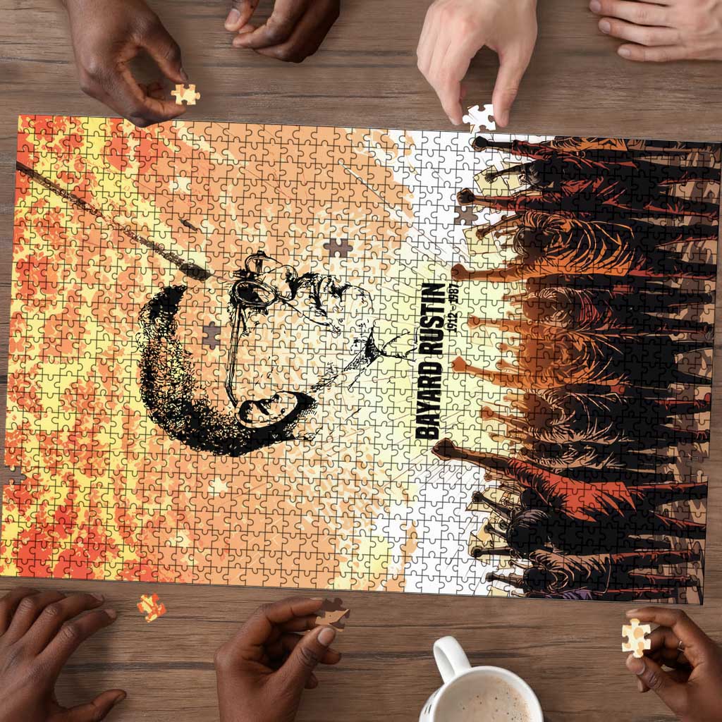 Bayard Rustin Puzzle with Radical Nonviolence Design Protest Crowd and Courage Civil Rights Tribute - African Pride