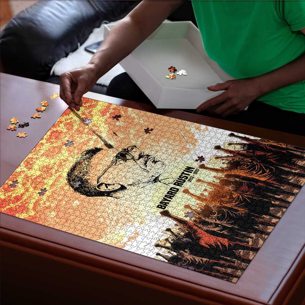 Bayard Rustin Puzzle with Radical Nonviolence Design Protest Crowd and Courage Civil Rights Tribute - African Pride
