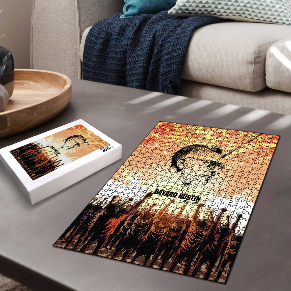 Bayard Rustin Puzzle with Radical Nonviolence Design Protest Crowd and Courage Civil Rights Tribute - African Pride
