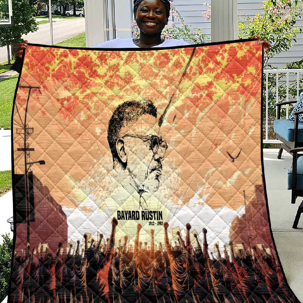 Bayard Rustin Quilt with Radical Nonviolence Design Protest Crowd and Courage Civil Rights Tribute - African Pride