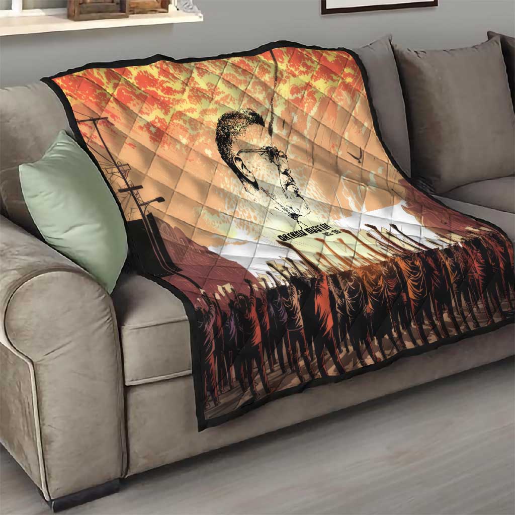 Bayard Rustin Quilt with Radical Nonviolence Design Protest Crowd and Courage Civil Rights Tribute - African Pride