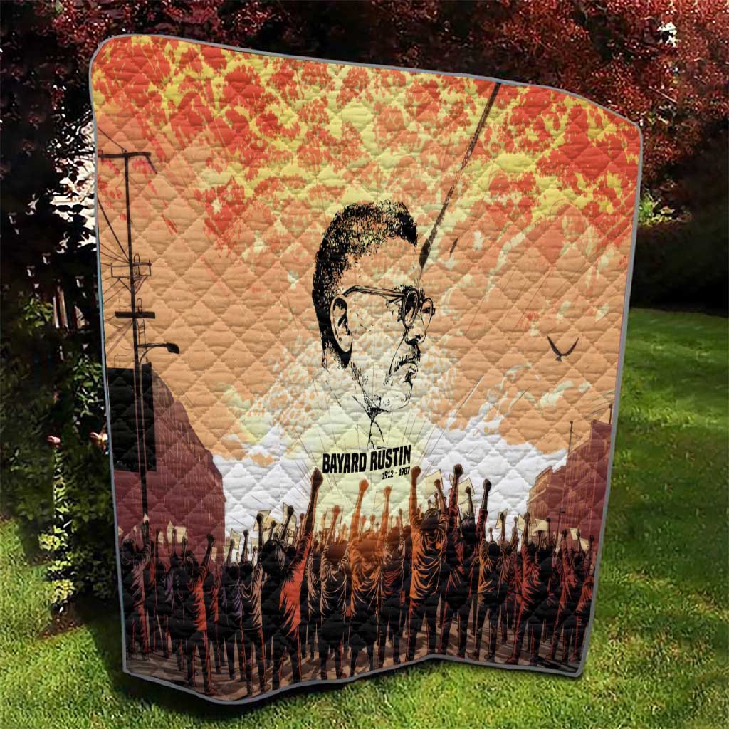 Bayard Rustin Quilt with Radical Nonviolence Design Protest Crowd and Courage Civil Rights Tribute - African Pride