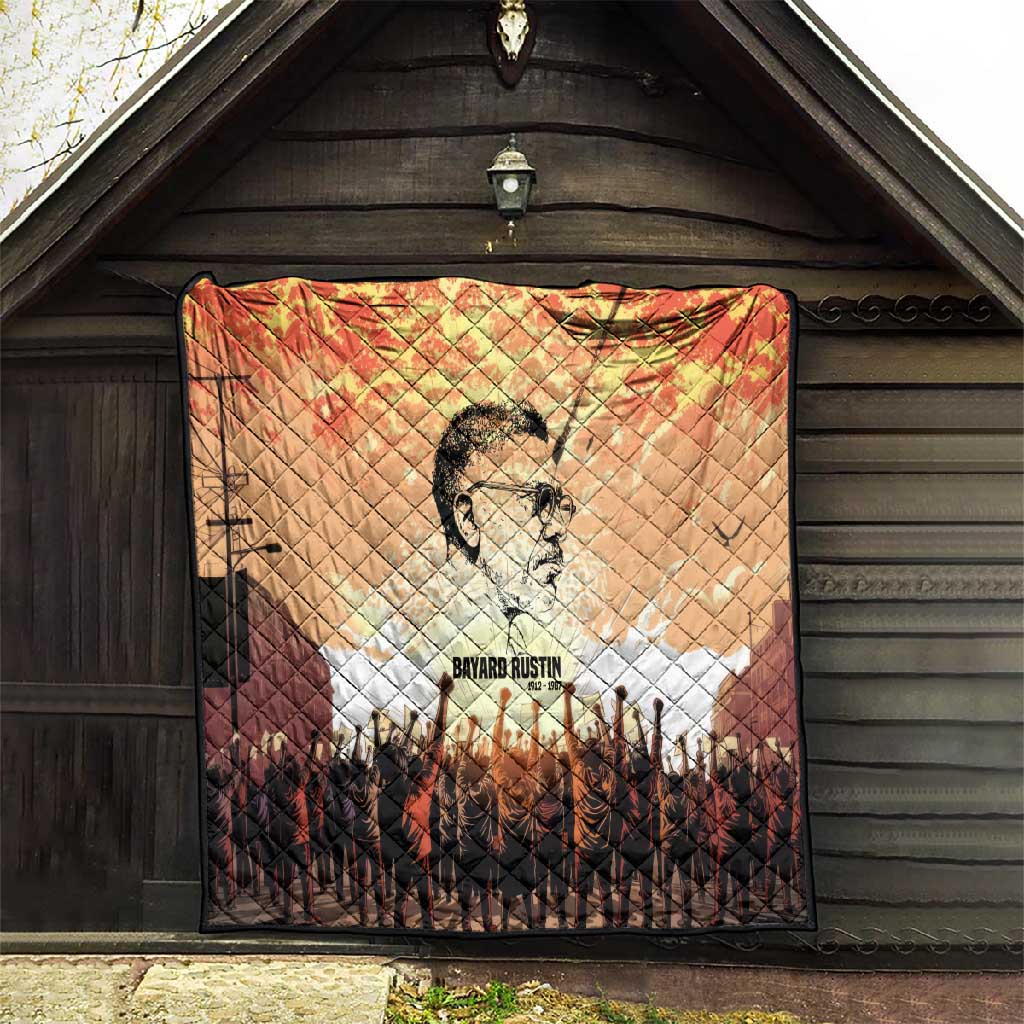 Bayard Rustin Quilt with Radical Nonviolence Design Protest Crowd and Courage Civil Rights Tribute - African Pride