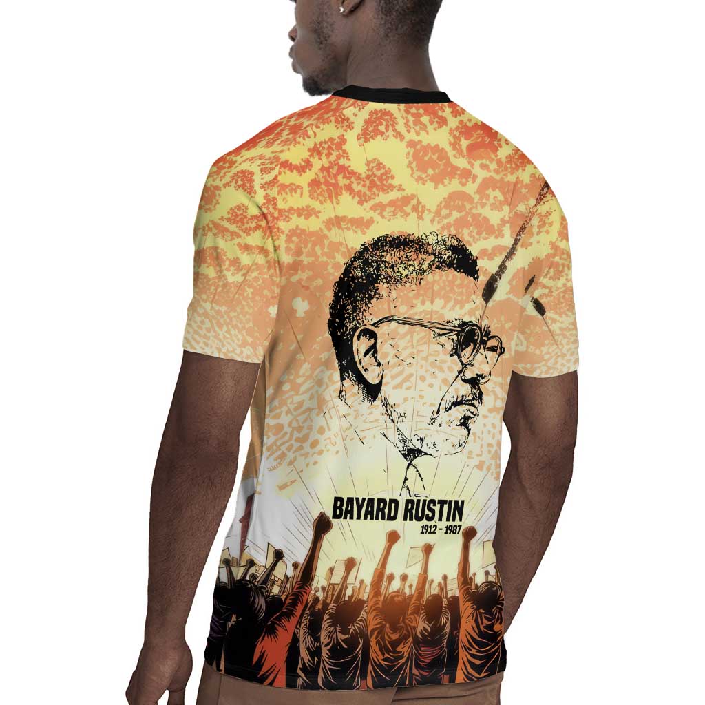 Bayard Rustin Rugby Jersey with Radical Nonviolence Design Protest Crowd and Courage Civil Rights Tribute - African Pride