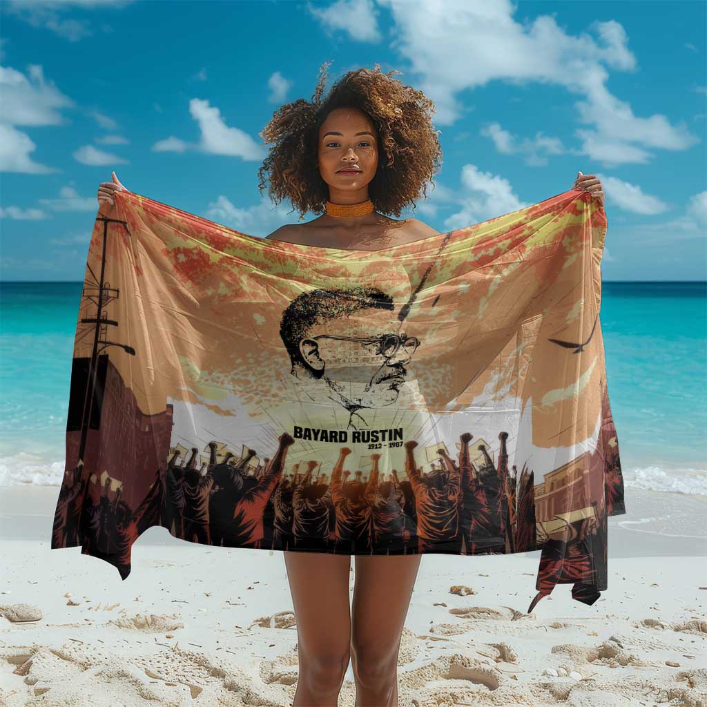 Bayard Rustin Sarong with Radical Nonviolence Design Protest Crowd and Courage Civil Rights Tribute - African Pride