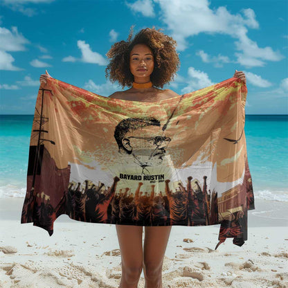 Bayard Rustin Sarong with Radical Nonviolence Design Protest Crowd and Courage Civil Rights Tribute - African Pride