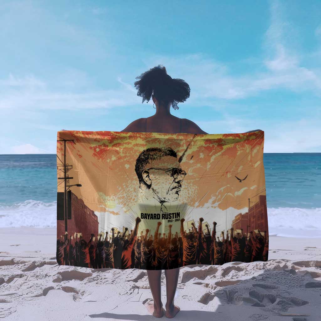 Bayard Rustin Sarong with Radical Nonviolence Design Protest Crowd and Courage Civil Rights Tribute - African Pride