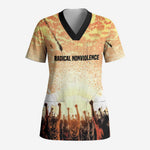 Bayard Rustin Scrub Top with Radical Nonviolence Design Protest Crowd and Courage Civil Rights Tribute - African Pride