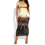 Bayard Rustin Short Sleeve Bodycon Dress with Radical Nonviolence Design Protest Crowd and Courage Civil Rights Tribute - African Pride