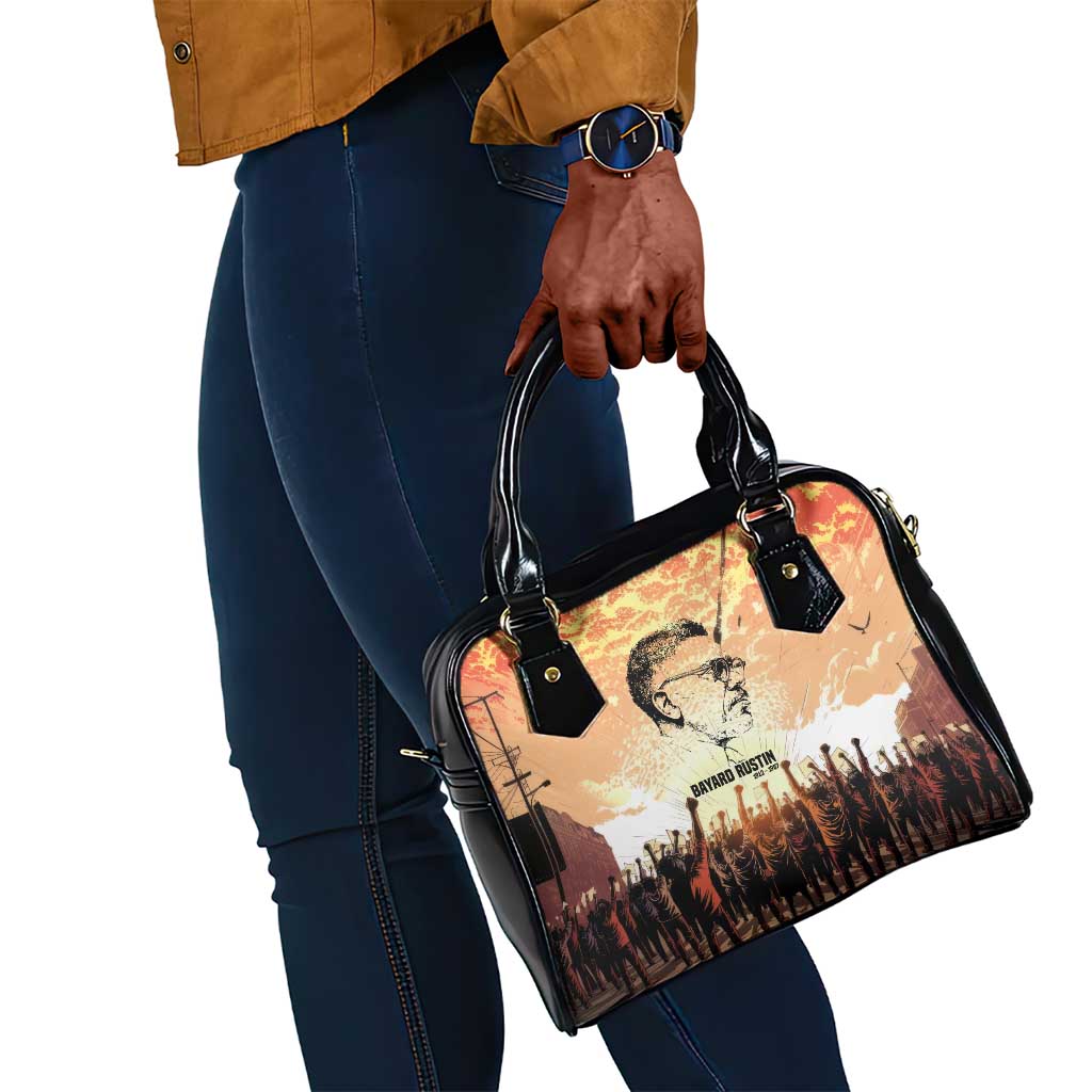 Bayard Rustin Shoulder Handbag with Radical Nonviolence Design Protest Crowd and Courage Civil Rights Tribute - African Pride