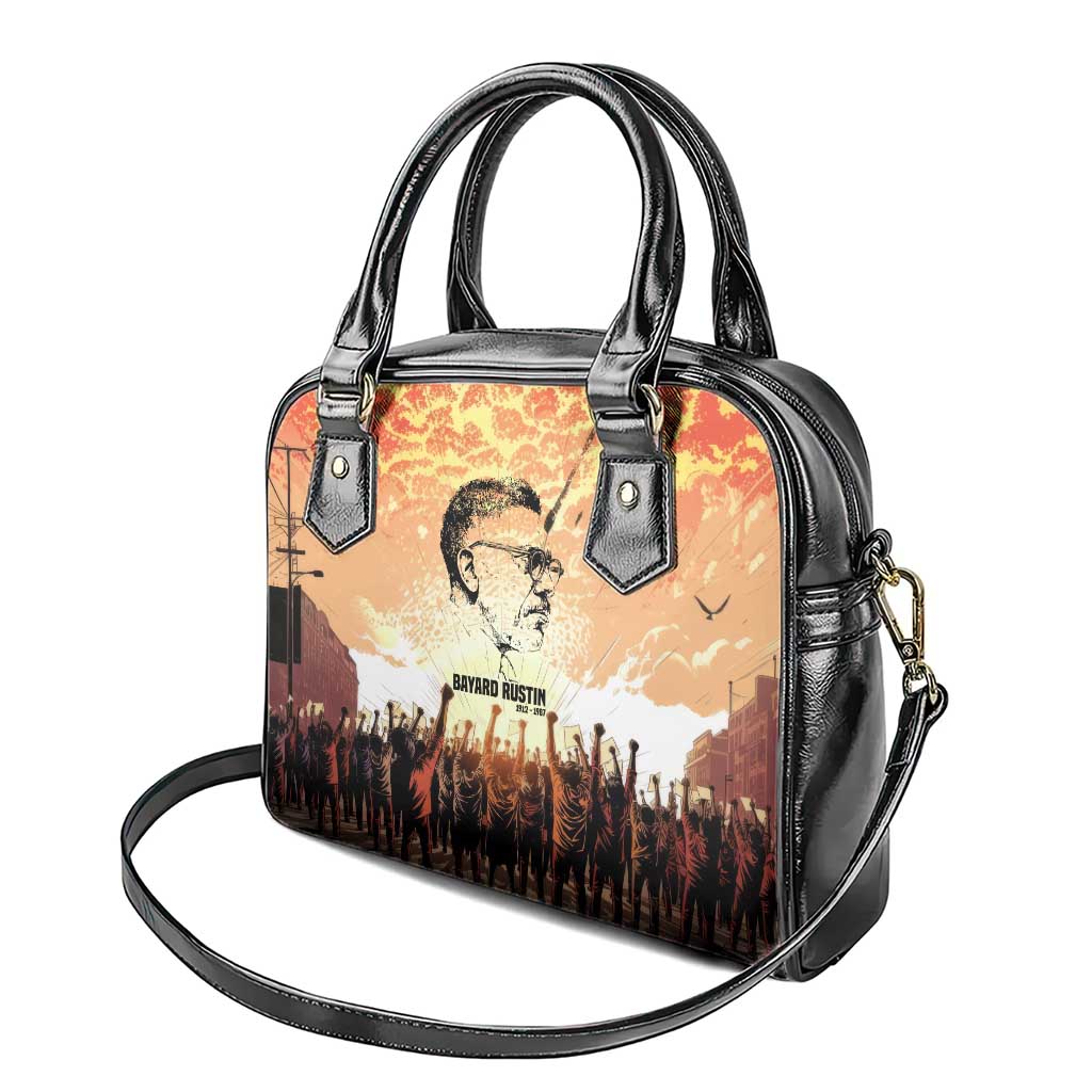 Bayard Rustin Shoulder Handbag with Radical Nonviolence Design Protest Crowd and Courage Civil Rights Tribute - African Pride