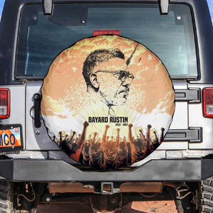 Bayard Rustin Spare Tire Cover with Radical Nonviolence Design Protest Crowd and Courage Civil Rights Tribute - African Pride