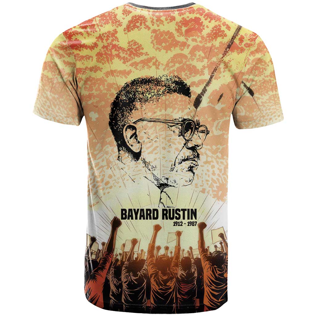 Bayard Rustin T shirt with Radical Nonviolence Design Protest Crowd and Courage Civil Rights Tribute - African Pride
