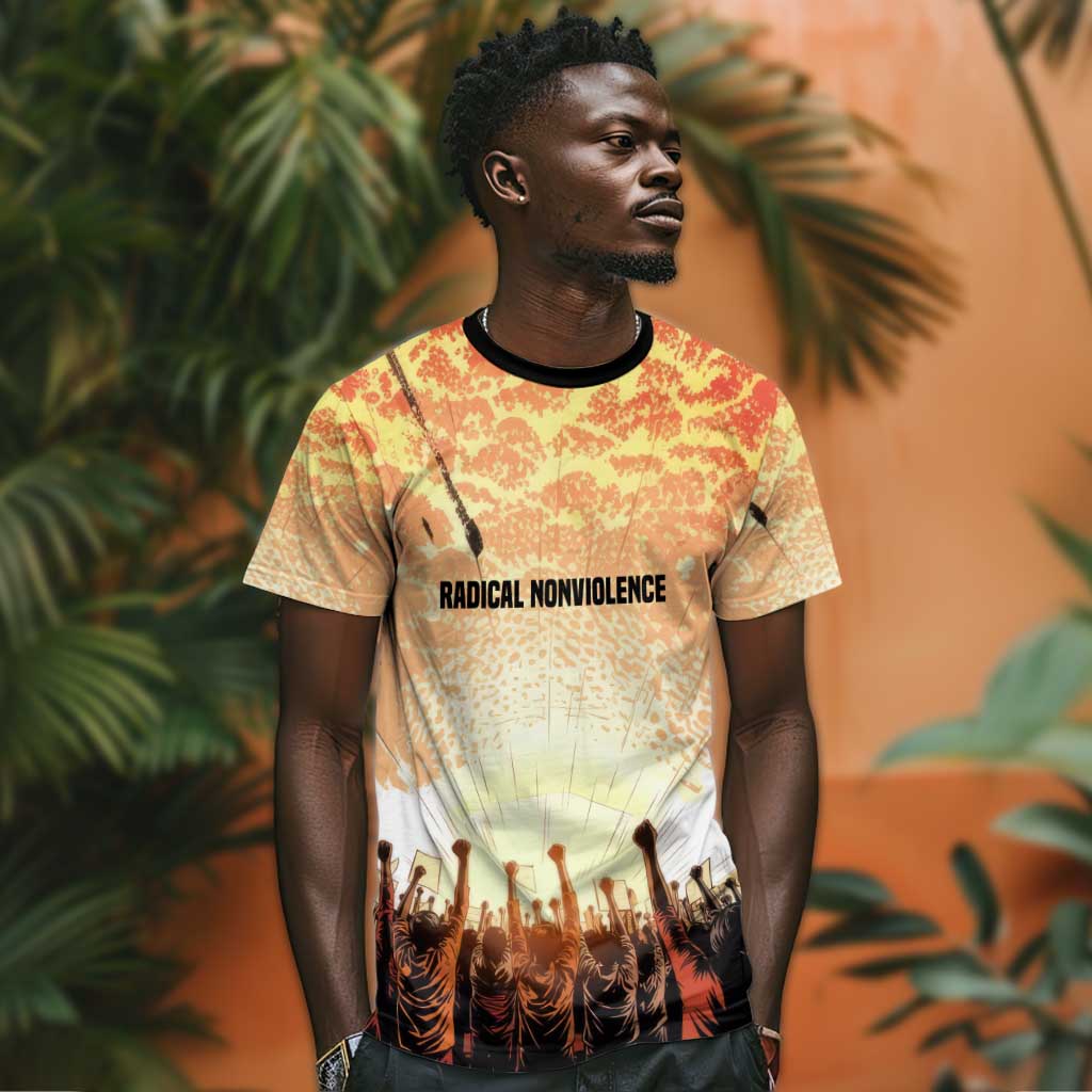 Bayard Rustin T shirt with Radical Nonviolence Design Protest Crowd and Courage Civil Rights Tribute - African Pride