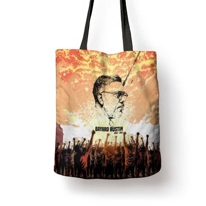 Bayard Rustin Tote Bag with Radical Nonviolence Design Protest Crowd and Courage Civil Rights Tribute - African Pride