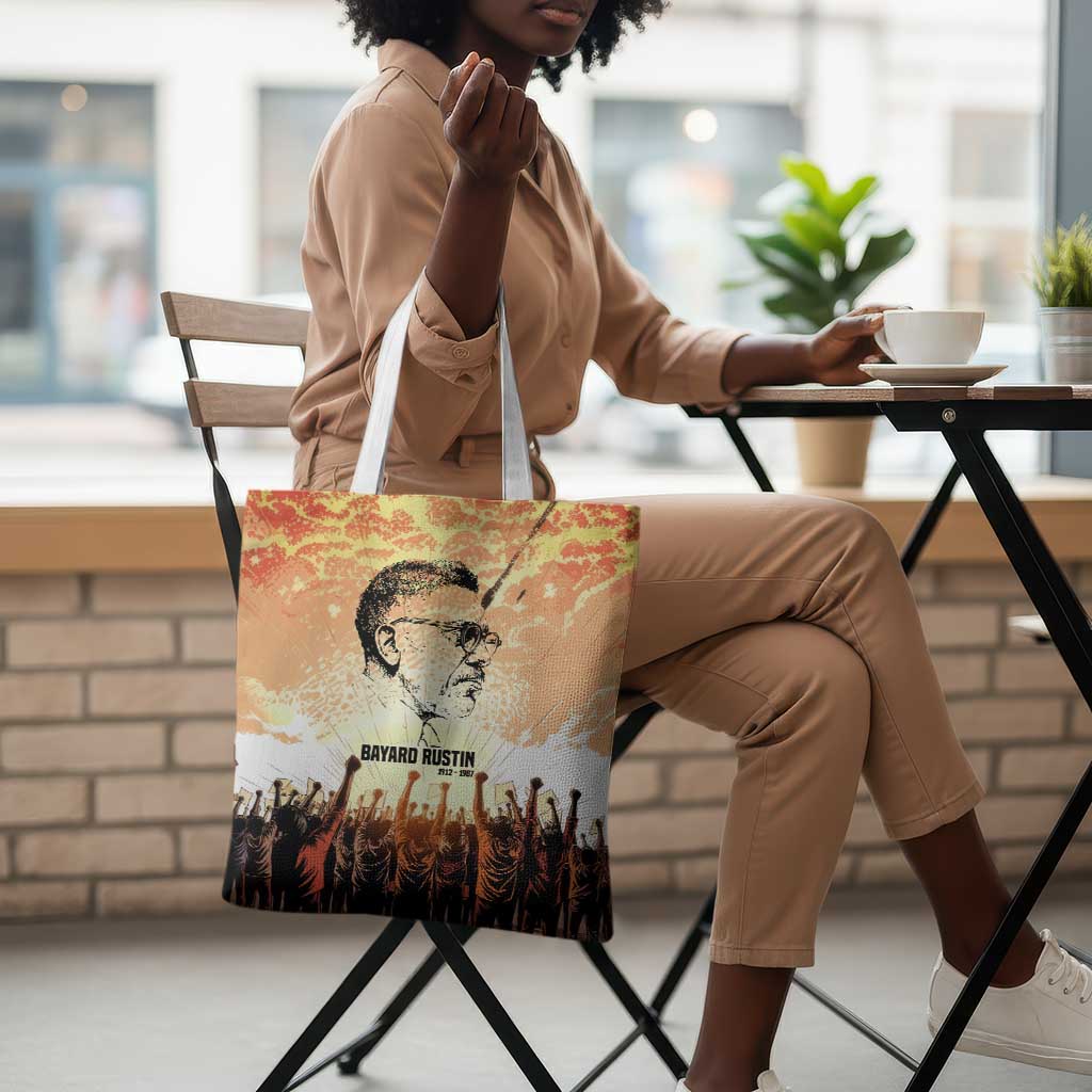 Bayard Rustin Tote Bag with Radical Nonviolence Design Protest Crowd and Courage Civil Rights Tribute - African Pride