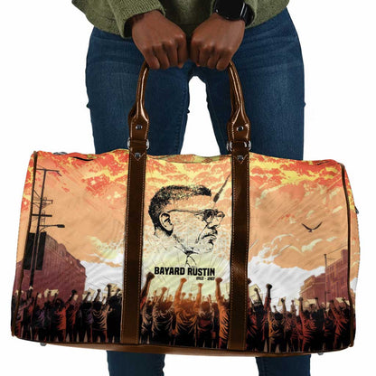 Bayard Rustin Travel Bag with Radical Nonviolence Design Protest Crowd and Courage Civil Rights Tribute - African Pride