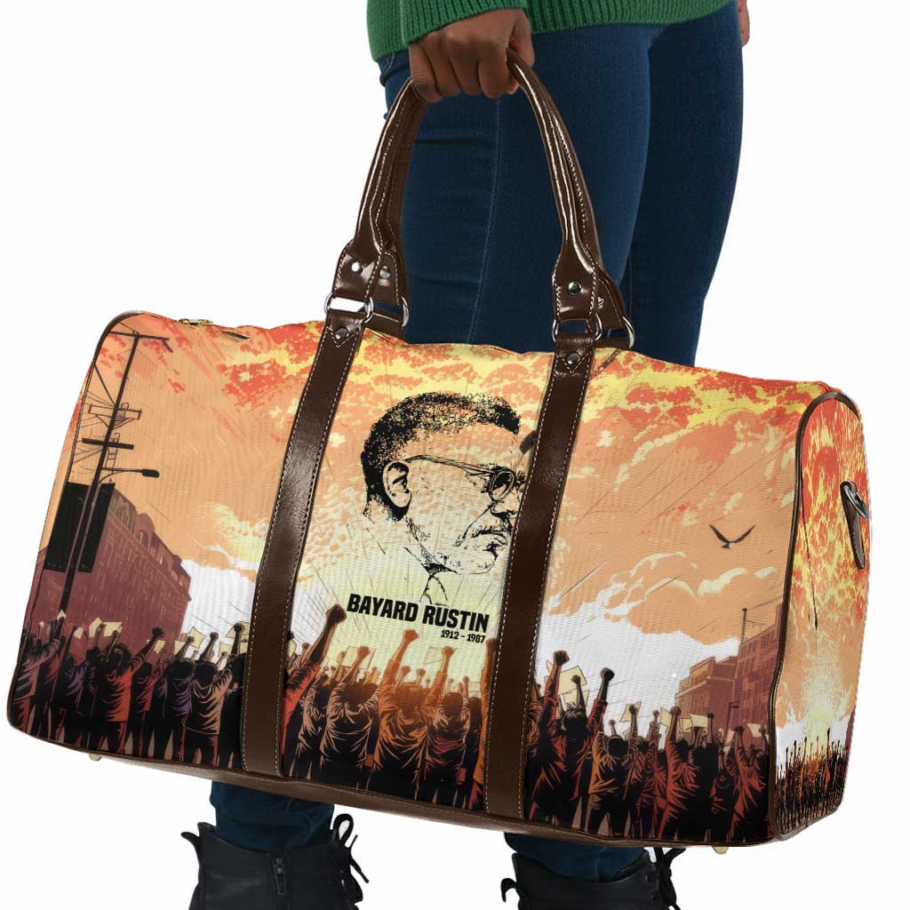 Bayard Rustin Travel Bag with Radical Nonviolence Design Protest Crowd and Courage Civil Rights Tribute - African Pride