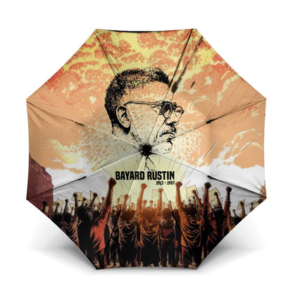 Bayard Rustin Umbrella with Radical Nonviolence Design Protest Crowd and Courage Civil Rights Tribute - African Pride