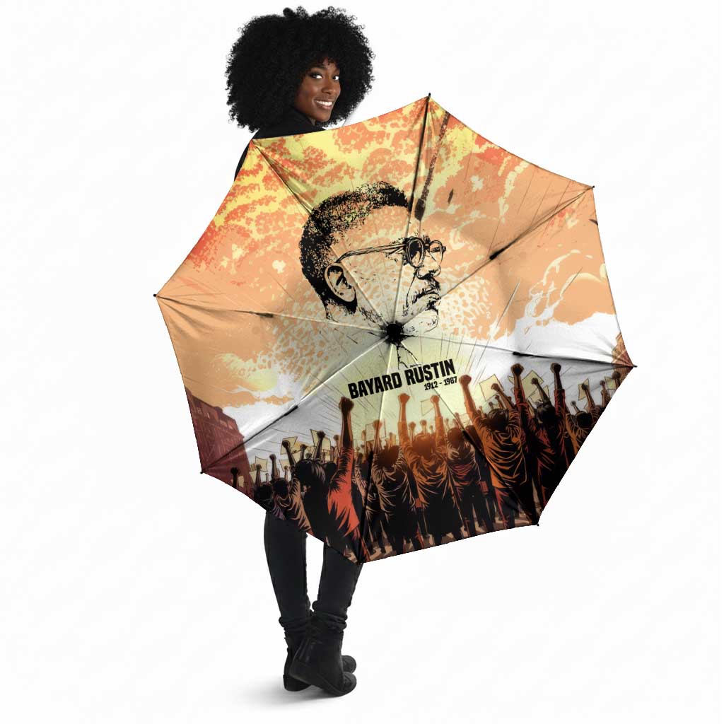 Bayard Rustin Umbrella with Radical Nonviolence Design Protest Crowd and Courage Civil Rights Tribute - African Pride