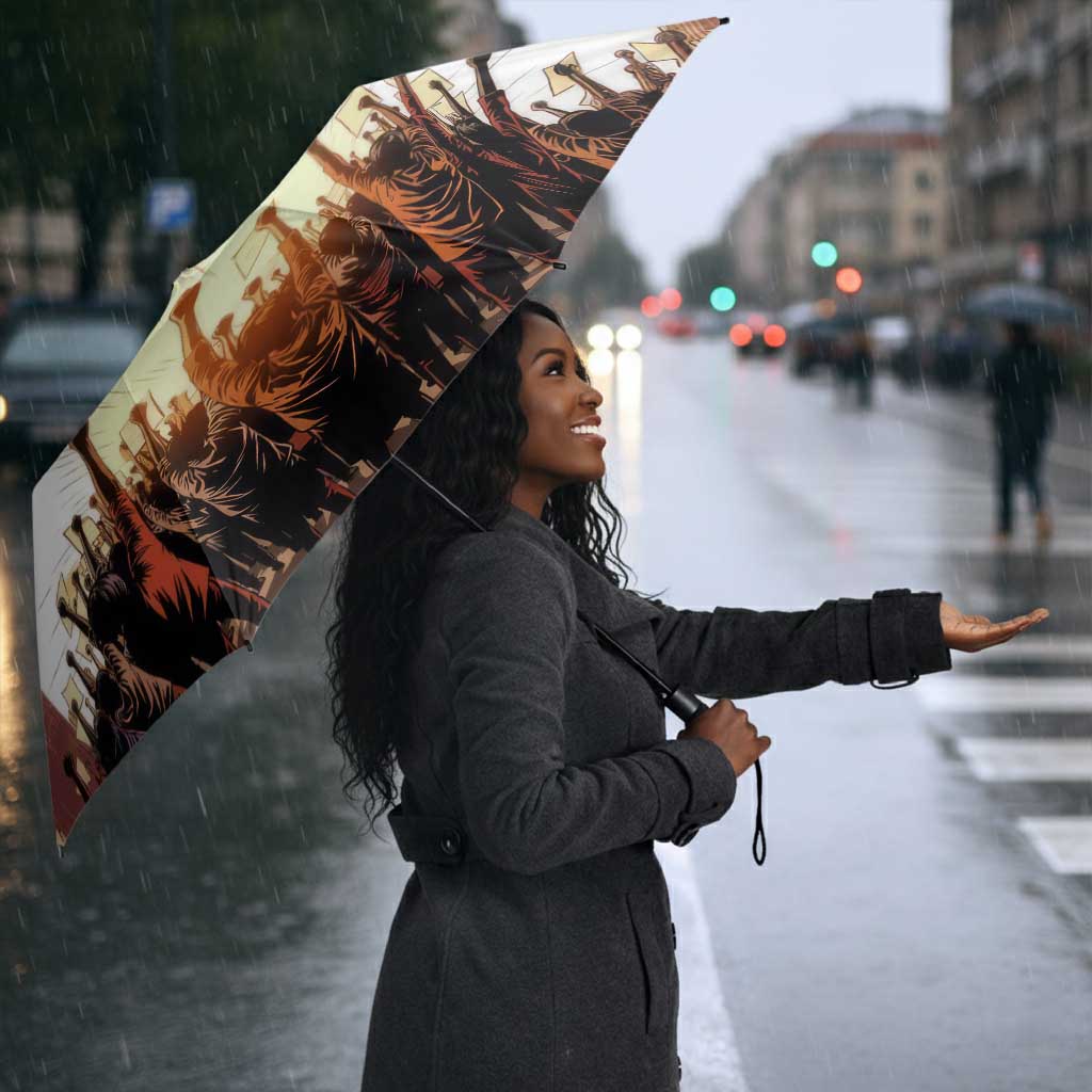 Bayard Rustin Umbrella with Radical Nonviolence Design Protest Crowd and Courage Civil Rights Tribute - African Pride