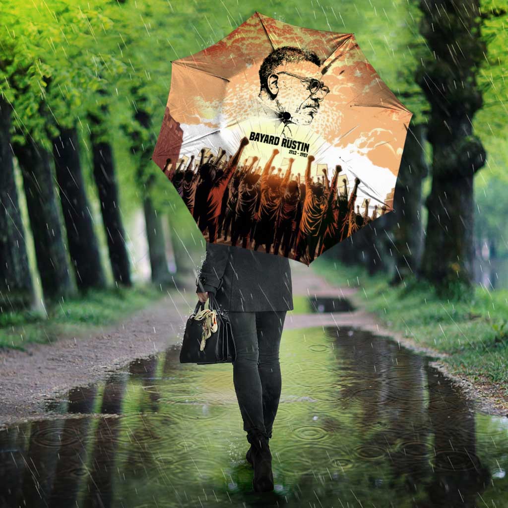 Bayard Rustin Umbrella with Radical Nonviolence Design Protest Crowd and Courage Civil Rights Tribute - African Pride