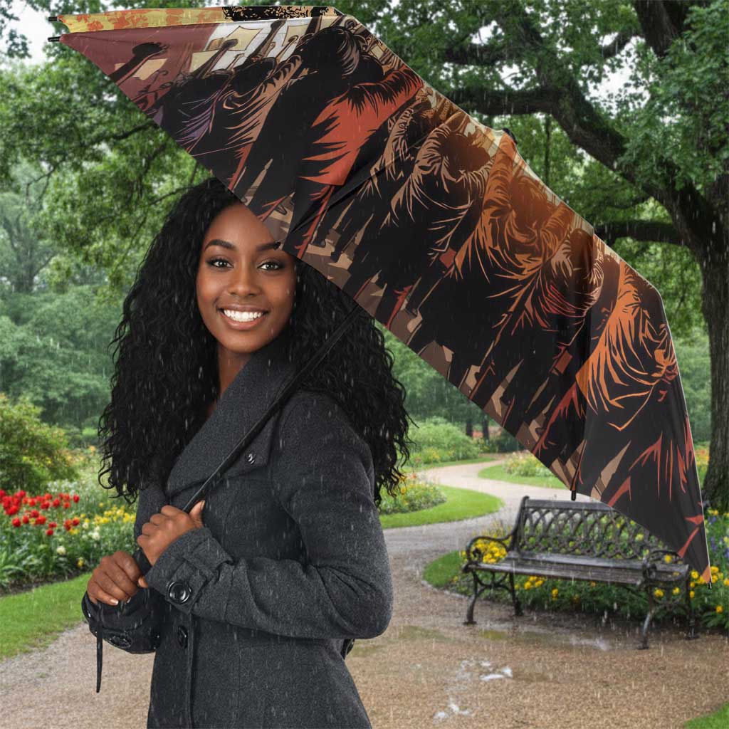 Bayard Rustin Umbrella with Radical Nonviolence Design Protest Crowd and Courage Civil Rights Tribute - African Pride