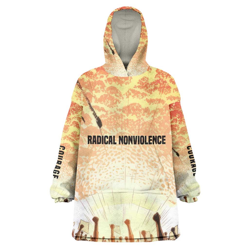 Bayard Rustin Wearable Blanket Hoodie with Radical Nonviolence Design Protest Crowd and Courage Civil Rights Tribute - African Pride