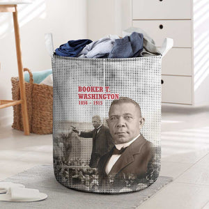 Booker T. Washington Laundry Basket Halftone Portrait Design Tilling a Field Quote Historical Civil Rights Tribute - African Pride