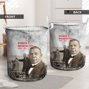Booker T. Washington Laundry Basket Halftone Portrait Design Tilling a Field Quote Historical Civil Rights Tribute - African Pride