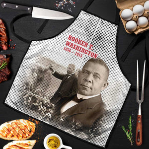 Booker T. Washington Apron Halftone Portrait Design Tilling a Field Quote Historical Civil Rights Tribute - African Pride