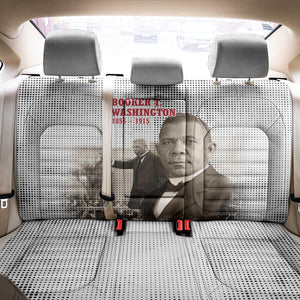 Booker T. Washington Back Car Seat Cover Halftone Portrait Design Tilling a Field Quote Historical Civil Rights Tribute - African Pride