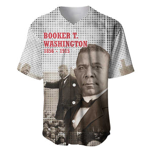 Booker T. Washington Baseball Jersey Halftone Portrait Design Tilling a Field Quote Historical Civil Rights Tribute TS04