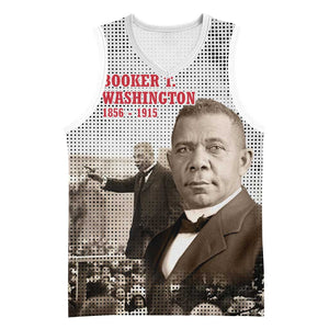 Booker T. Washington Basketball Jersey Halftone Portrait Design Tilling a Field Quote Historical Civil Rights Tribute - African Pride