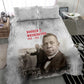 Booker T. Washington Bedding Set Halftone Portrait Design Tilling a Field Quote Historical Civil Rights Tribute - African Pride
