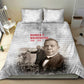 Booker T. Washington Bedding Set Halftone Portrait Design Tilling a Field Quote Historical Civil Rights Tribute - African Pride