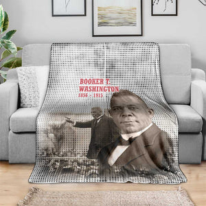 Booker T. Washington Blanket Halftone Portrait Design Tilling a Field Quote Historical Civil Rights Tribute - African Pride