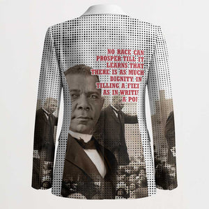 Booker T. Washington Blazer Halftone Portrait Design Tilling a Field Quote Historical Civil Rights Tribute - African Pride