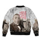 Booker T. Washington Bomber Jacket Halftone Portrait Design Tilling a Field Quote Historical Civil Rights Tribute - African Pride