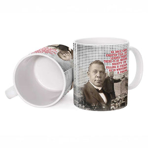 Booker T. Washington Ceramic Mug Halftone Portrait Design Tilling a Field Quote Historical Civil Rights Tribute - African Pride