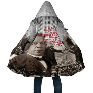 Booker T. Washington Cloak Halftone Portrait Design Tilling a Field Quote Historical Civil Rights Tribute - African Pride